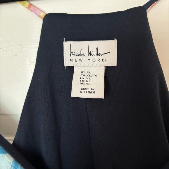 Nicole Miller Dark Blue Floral Dress - Picture 3 of 5